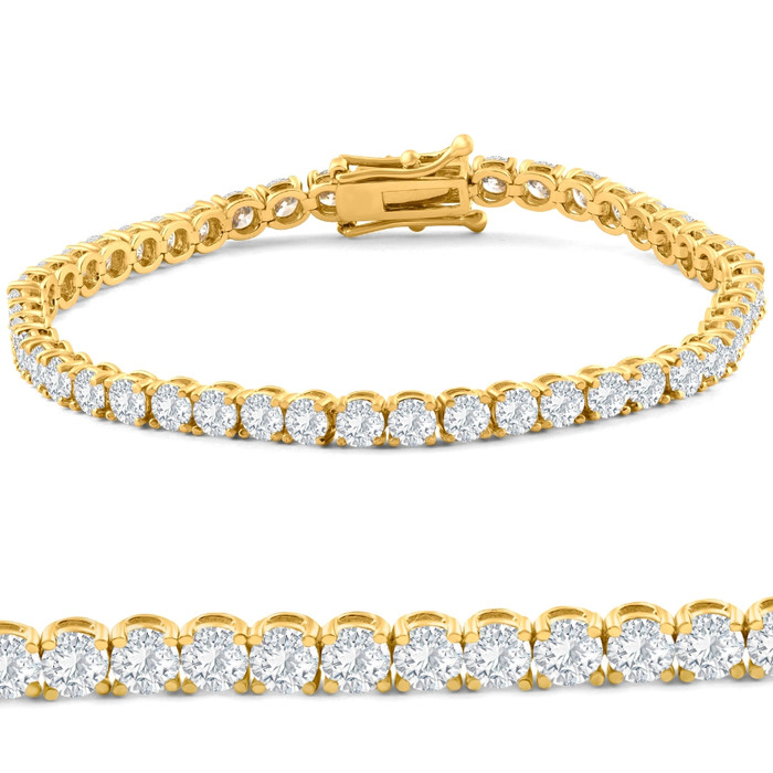 8.00Ct Diamond Tennis Bracelet 14k Gold Lab Grown 7"