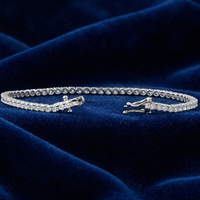4 Ct Diamond Tennis Bracelet 14k White, Yellow, or Rose Gold Lab Grown 7"