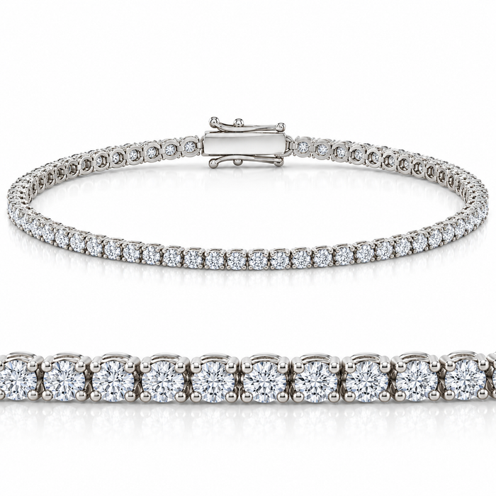 4 Ct Diamond Tennis Bracelet 14k White, Yellow, or Rose Gold Lab Grown 7"