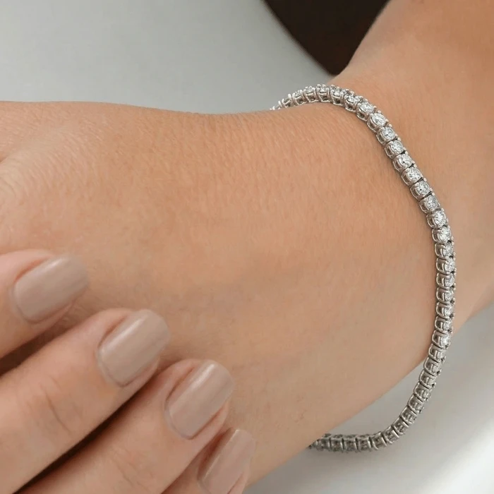 4 Ct Diamond Tennis Bracelet 14k White, Yellow, or Rose Gold Lab Grown 7"