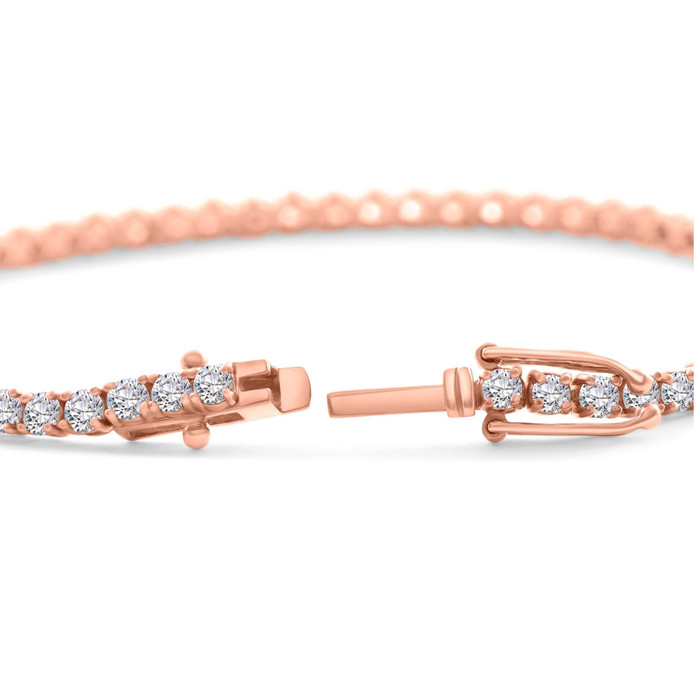 4 Ct Diamond Tennis Bracelet 14k White, Yellow, or Rose Gold Lab Grown 7"