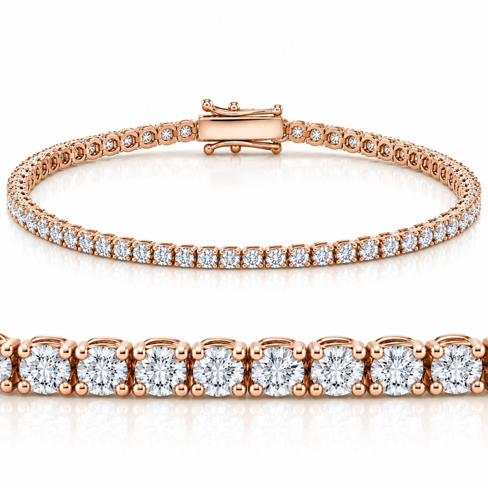 4 Ct Diamond Tennis Bracelet 14k White, Yellow, or Rose Gold Lab Grown 7"