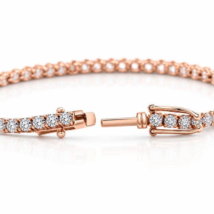 4 Ct Diamond Tennis Bracelet 14k White, Yellow, or Rose Gold Lab Grown 7"