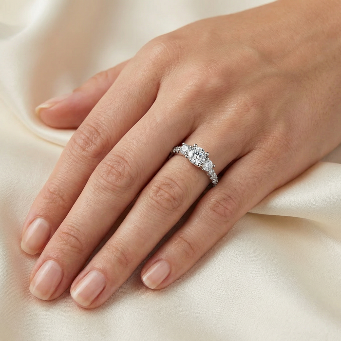 3/4ct Elira Three Stone Diamond Ring 10K Gold Lab Grown