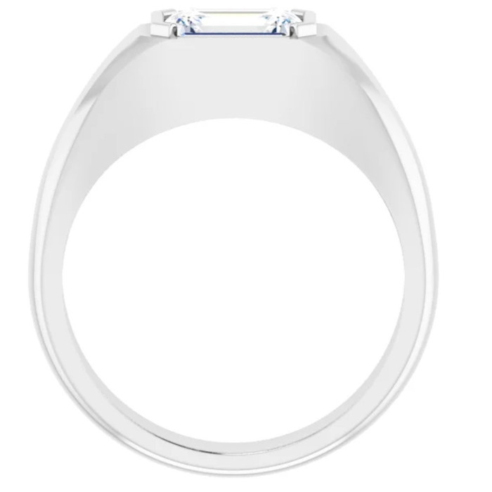 1 3/8Ct Emerald Cut Solitaire Men's Bezel Ring in 14k Gold Lab Grown 1 3/8Ct Emerald Cut Solitaire Men's Bezel Ring in 14k Gold Lab Grown