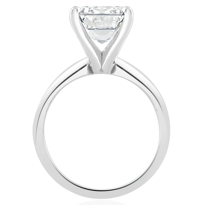 4Ct Emerald Cut Certified Diamond Engagement Ring 14k White Gold Lab Grown