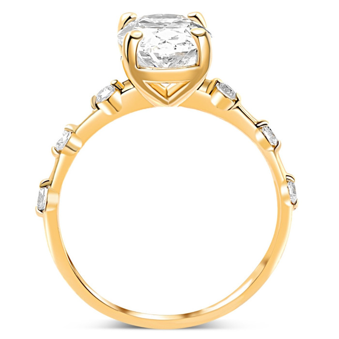 Certified 2 3/4Ct TW Oval Diamond Engagement Ring Lab Grown 14k Gold