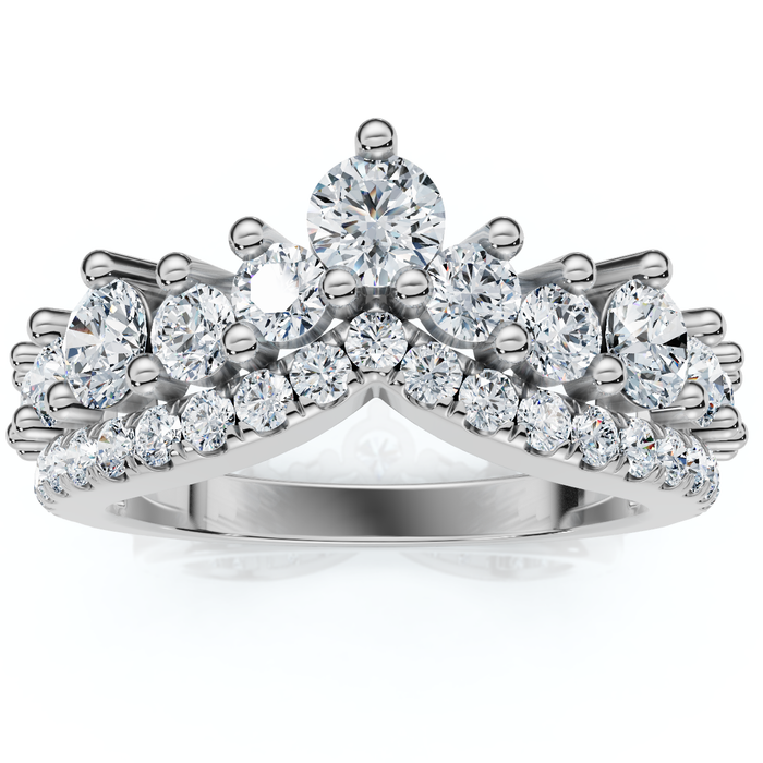 1Ct TW Diamond Wedding Contour Curved Ring Women's Anniversary Lab Grown Band