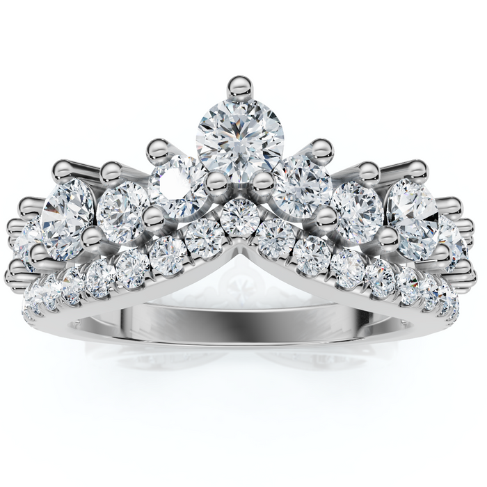 1Ct TW Diamond Wedding Contour Curved Ring Women's Anniversary Lab Grown Band