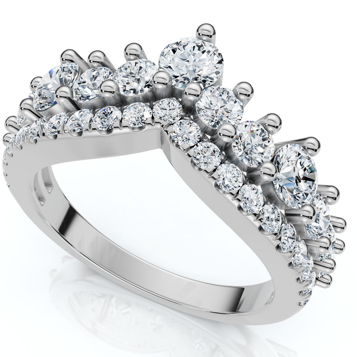 1Ct TW Diamond Wedding Contour Curved Ring Women's Anniversary Lab Grown Band