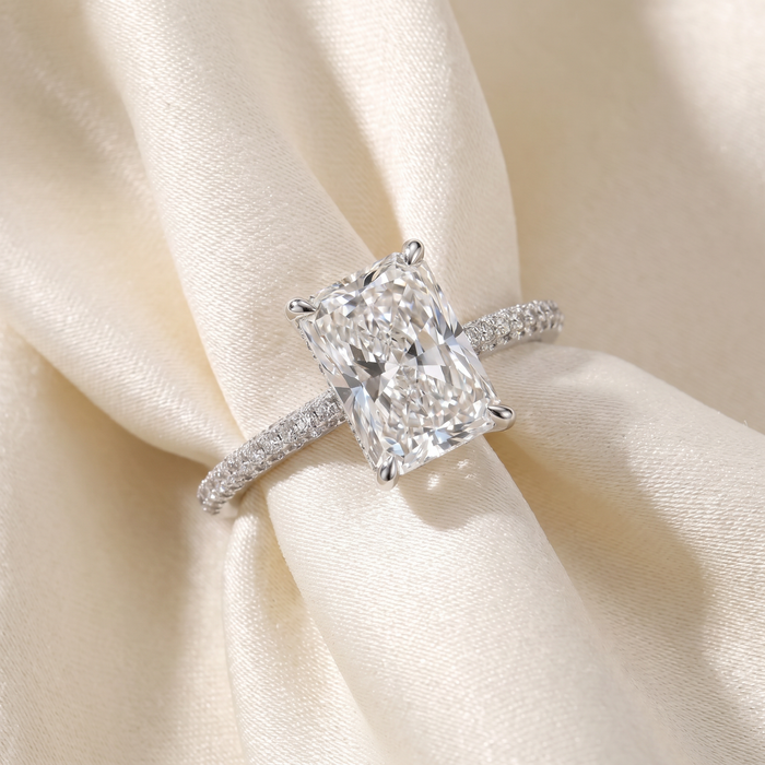Certified 3.44Ct Cassidy Radiant Cut Diamond Engagement Ring 14k Gold Lab Grown