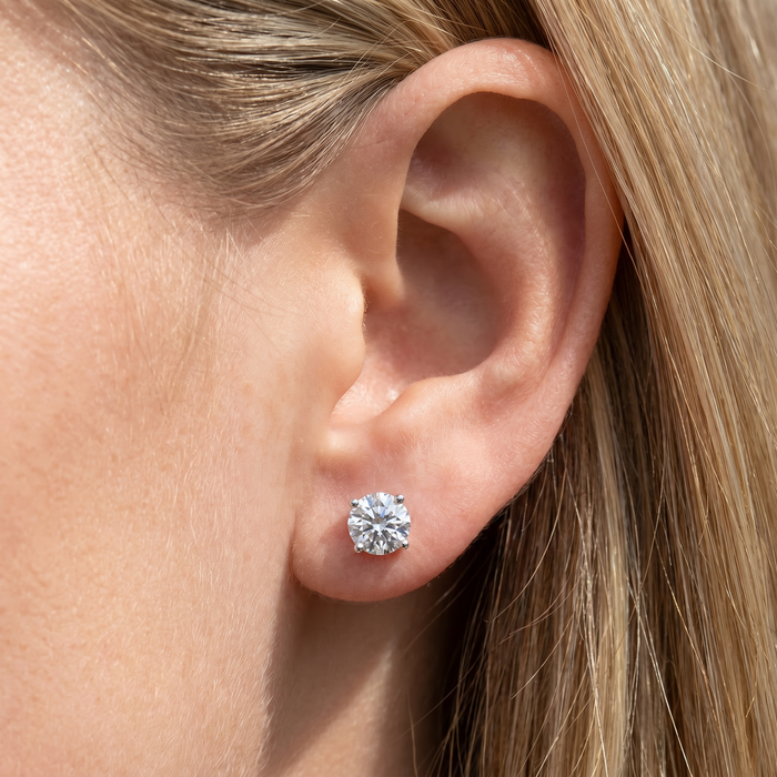 1 1/2Ct TW Diamond Studs in 14k White or Yellow Gold Lab Grown