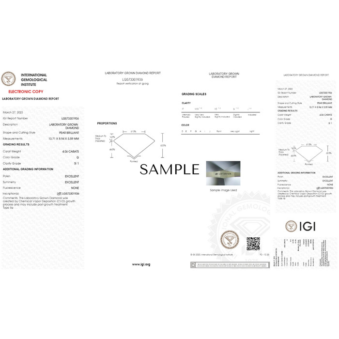 Certified 4 Ct Pear Solitaire Diamond Engagement Ring 14k Gold Lab Grown