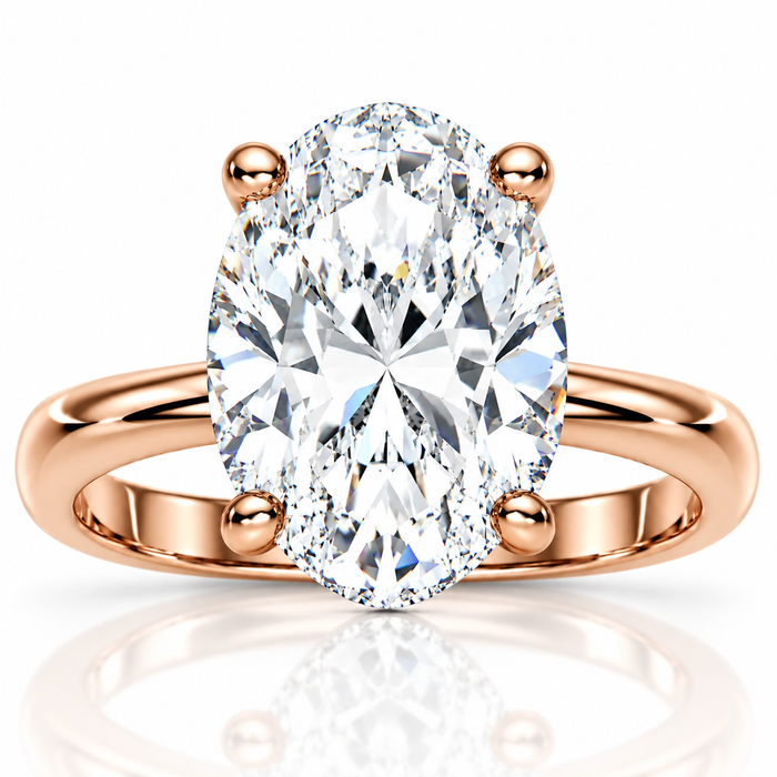 Certified 3.10Ct Oval Diamond HIdden Halo Engagement Ring 14k Gold Lab Grown