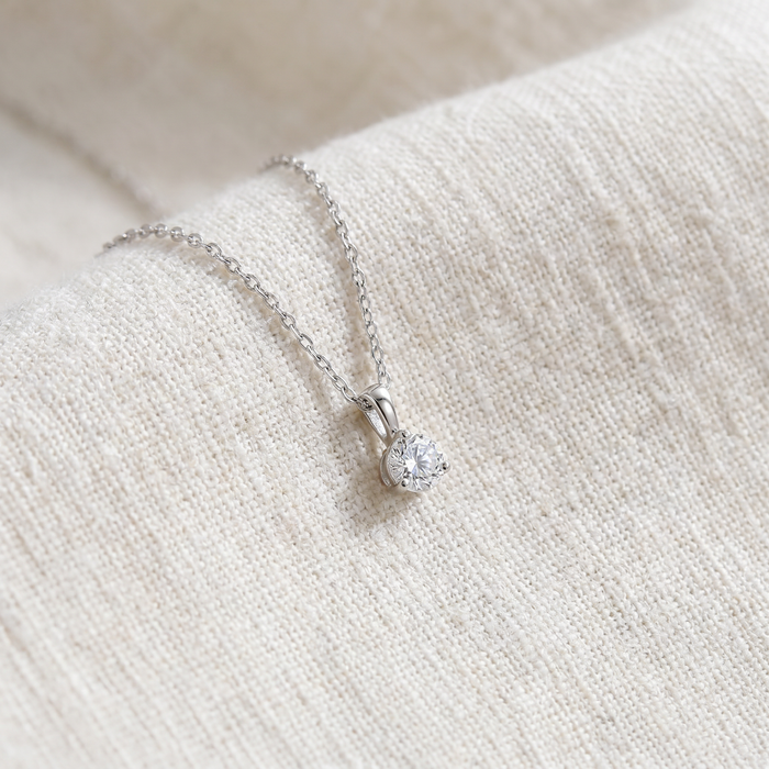 1/4 ct Solitaire Diamond Pendant available in 14K and Platinum