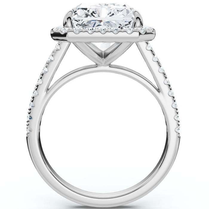 Certified 6 1/2Ct Radiant Cut Diamond Halo Engagement Ring 14k Gold or Platinum