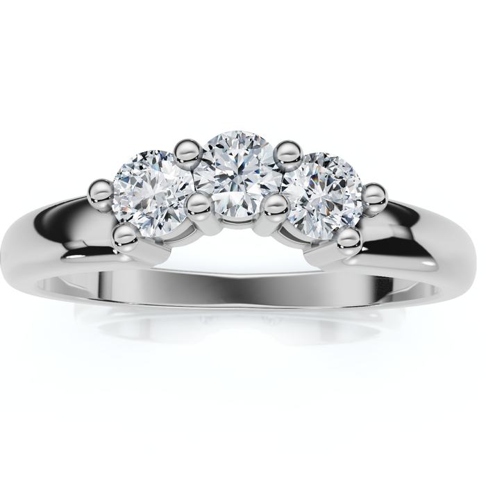 Curved Women's Diamond Wedding Ring 14k Gold Lab Grown