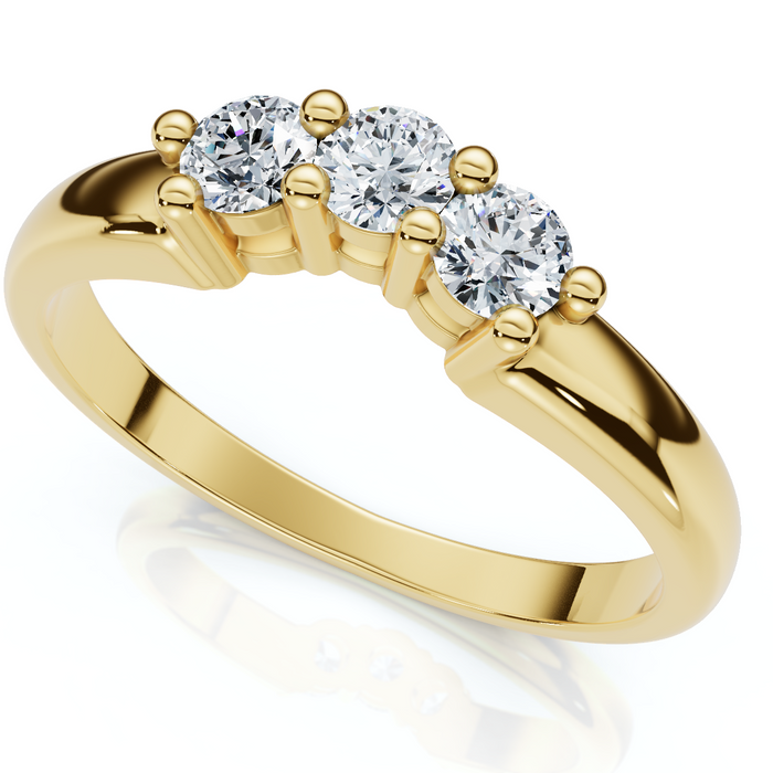 Curved Women's Diamond Wedding Ring 14k Gold Lab Grown