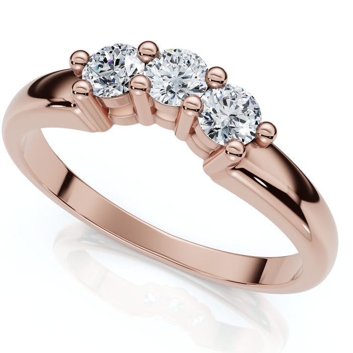 Curved Women's Diamond Wedding Ring 14k Gold Lab Grown