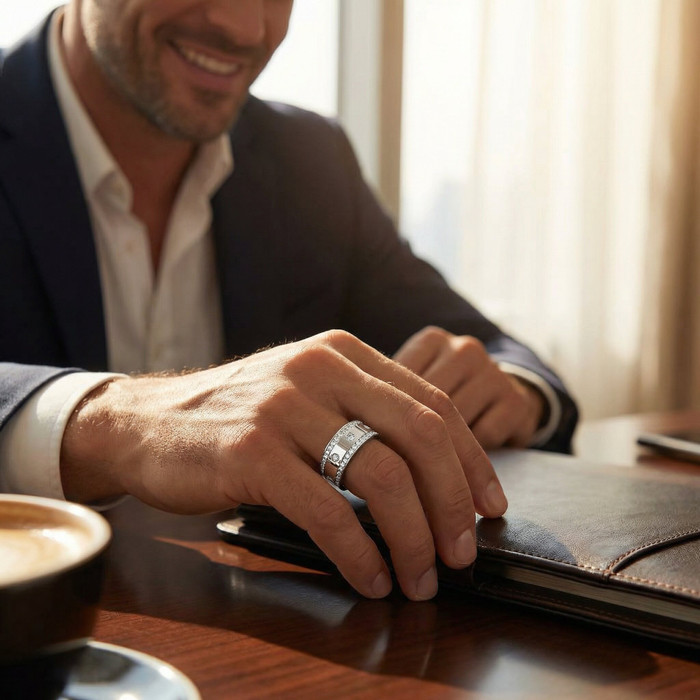 2 3/4Ct Men's Diamond Ring in 14k Gold Lab Grown