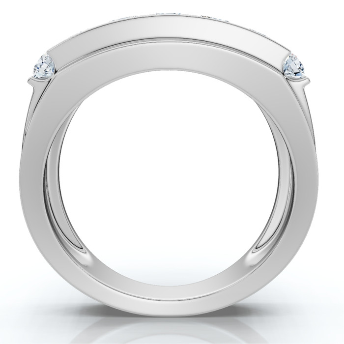 2Ct Men's Diamond Ring in 14k Gold Lab Grown Multi-Row Channel Set