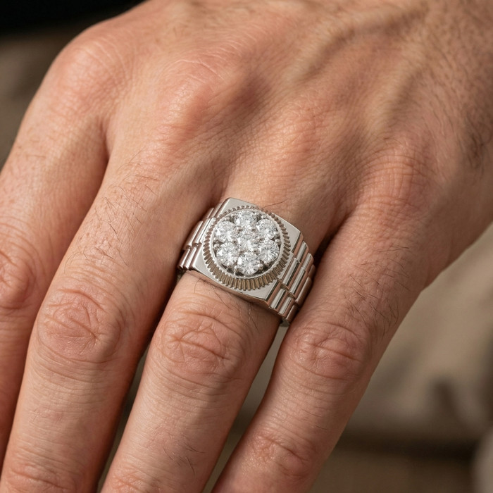 Men's 3/4Ct Diamond Anniversary Wedding Ring 14k Gold Lab Grown