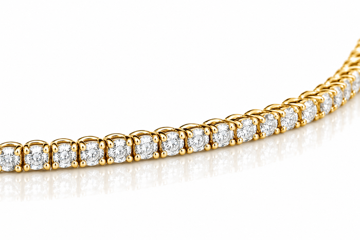 3 Ct Lab Grown Diamond Tennis Bracelet 7" 14k Yellow Gold