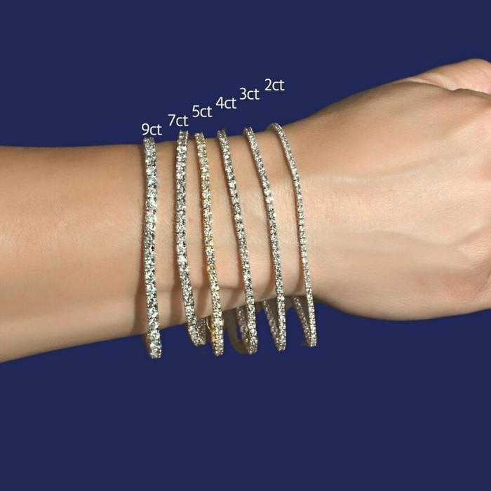 3 Ct Lab Grown Diamond Tennis Bracelet 7" 14k Yellow Gold