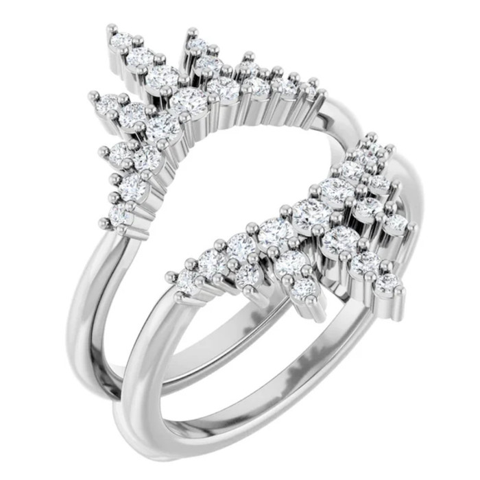 1ct TW Diamond Wedding Guard Band Insert Engagement Ring 14k Gold Lab Grown