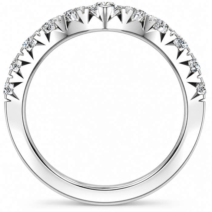 1ct TW Graduated Diamond Wedding Curved Contour Ring 14k Gold Lab Grown
