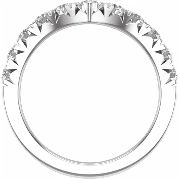 1ct TW Graduated Diamond Wedding Curved Contour Ring 14k Gold Lab Grown