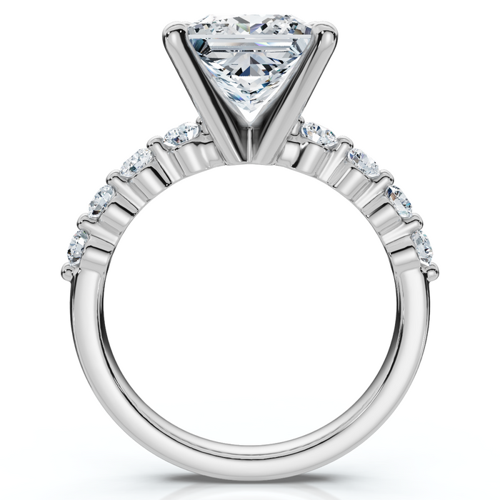 Certified 3.44Ct Princess Cut Diamond Engagement Ring 14k White Gold Lab Grown