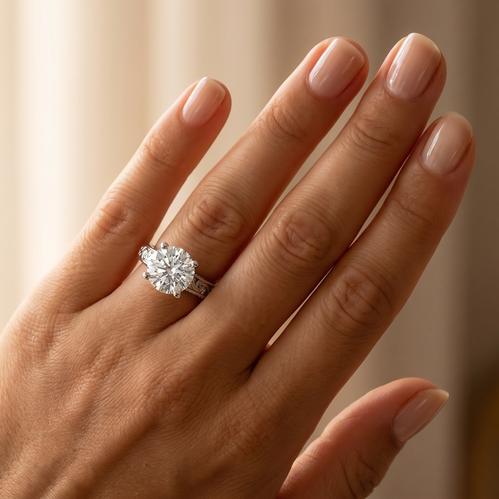 2 1/2ct Solitaire Certified Diamond Engagement Vintage Ring 14k Gold Lab Grown