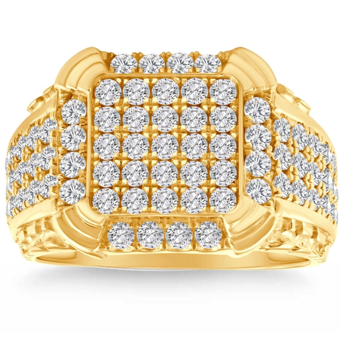 2Ct Men's Diamond Ring in 14k Gold - Lab Grown