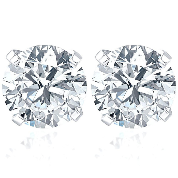 Certified 1Ct TW Round Diamond Studs 14k Gold Lab Grown