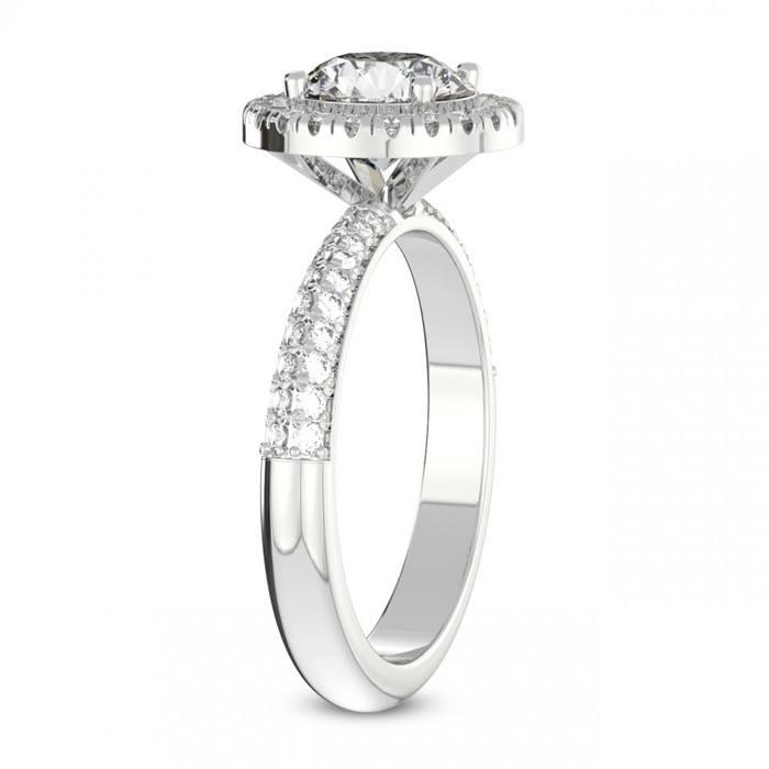 1Ct Halo Diamond Accent Ring White Gold Lab Grown 1Ct Halo Diamond Accent Ring White Gold Lab Grown