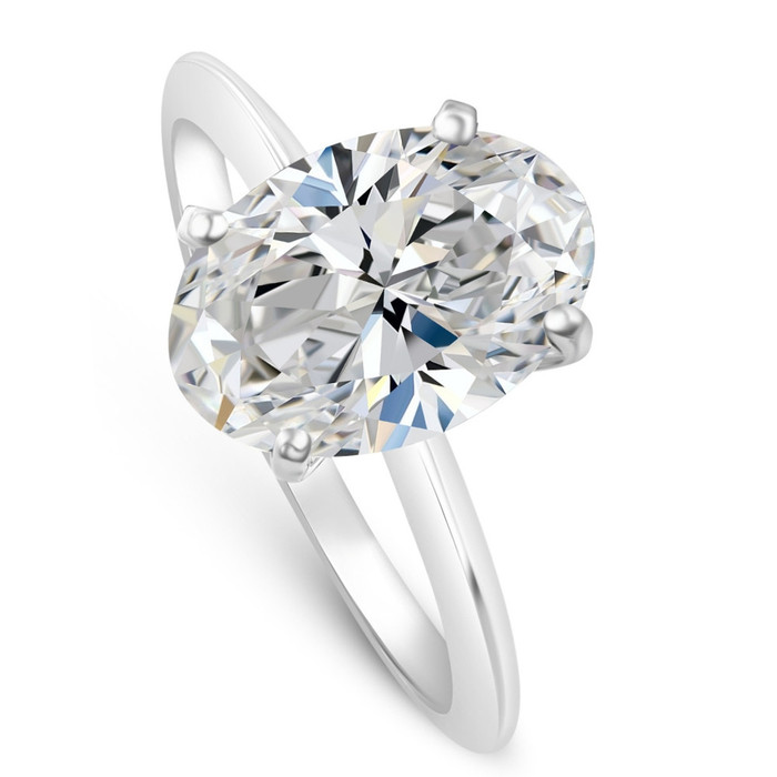 Certified 2Ct Oval Diamond Solitaire Thin Engagement Ring Gold Lab Grown