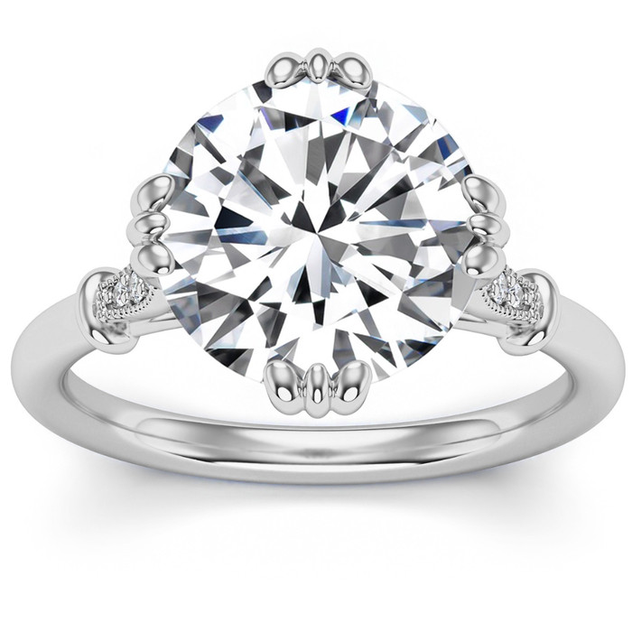 Certified 5.10Ct Round Diamond 14k White Gold Engagement Ring Lab Grown
