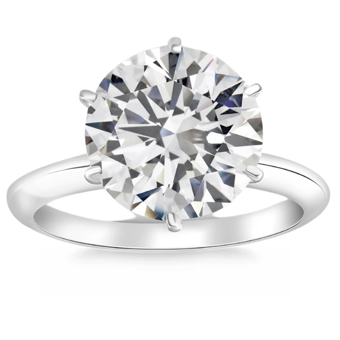 Certified 5Ct Solitaire Diamond Engagement Ring 14k White Gold Lab Grown
