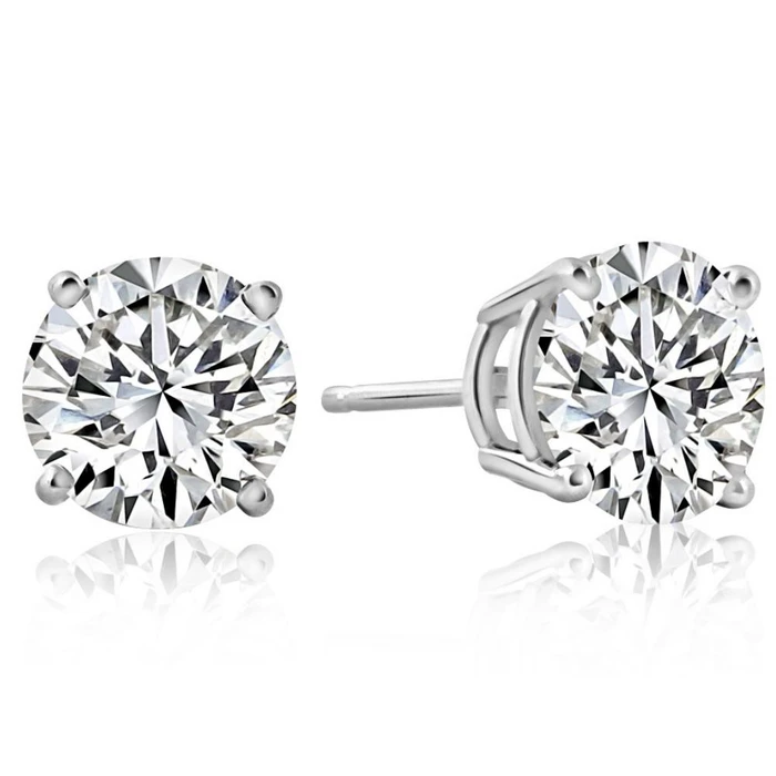 14k White or Yellow Gold 2 Ct T.W. Certified Natural Diamond Studs (I-J/I2-3)