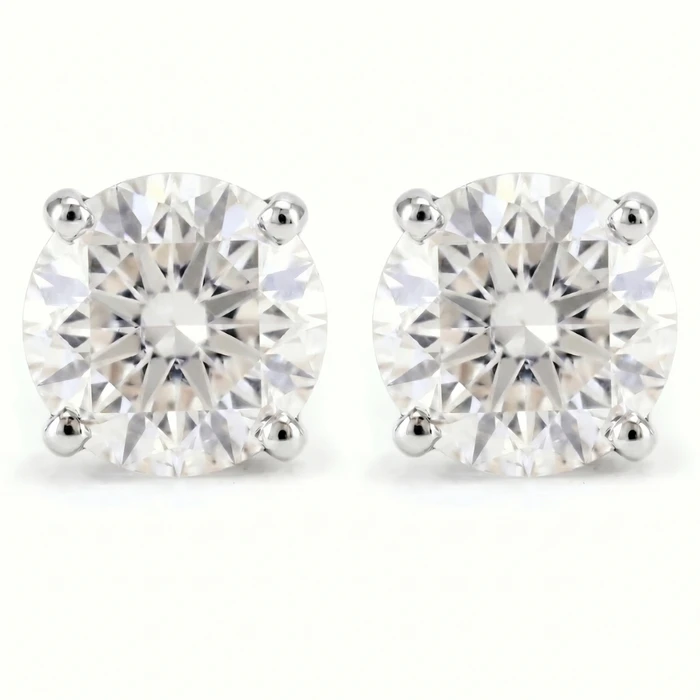 Round Four Prong Natural Diamond Studs 14k Gold