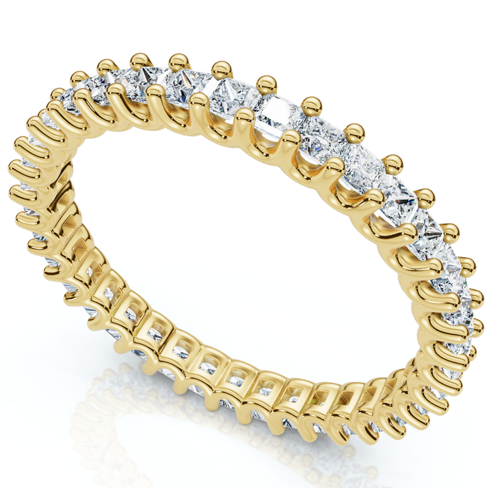 1Ct Princess Cut Diamond Eternity Stackable Wedding Ring 14k Gold Lab Grown