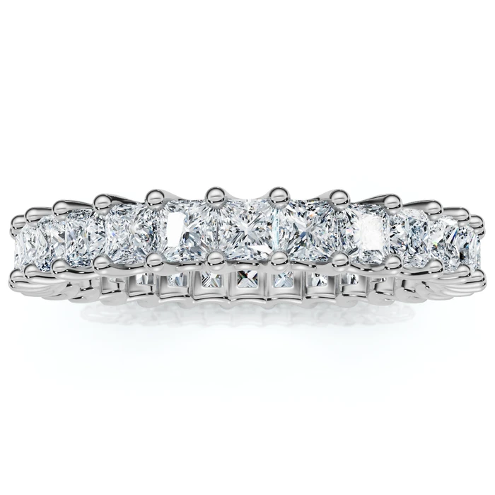 2Ct Princess Cut Diamond Eternity Stackable Wedding Ring 14k Gold Lab Grown