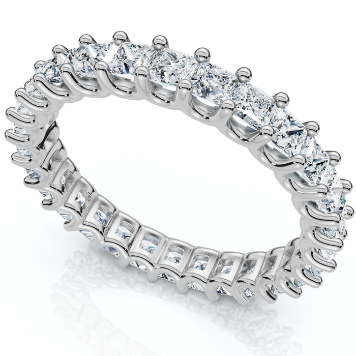 2Ct Princess Cut Diamond Eternity Stackable Wedding Ring 14k Gold Lab Grown