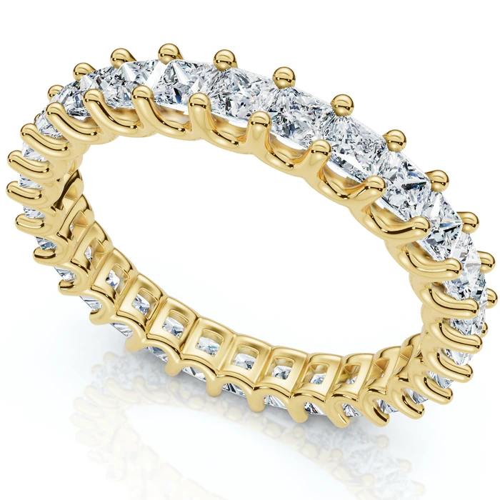 2Ct Princess Cut Diamond Eternity Stackable Wedding Ring 14k Gold Lab Grown