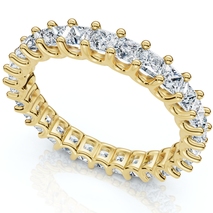 2Ct Princess Cut Diamond Eternity Stackable Wedding Ring 14k Gold Lab Grown