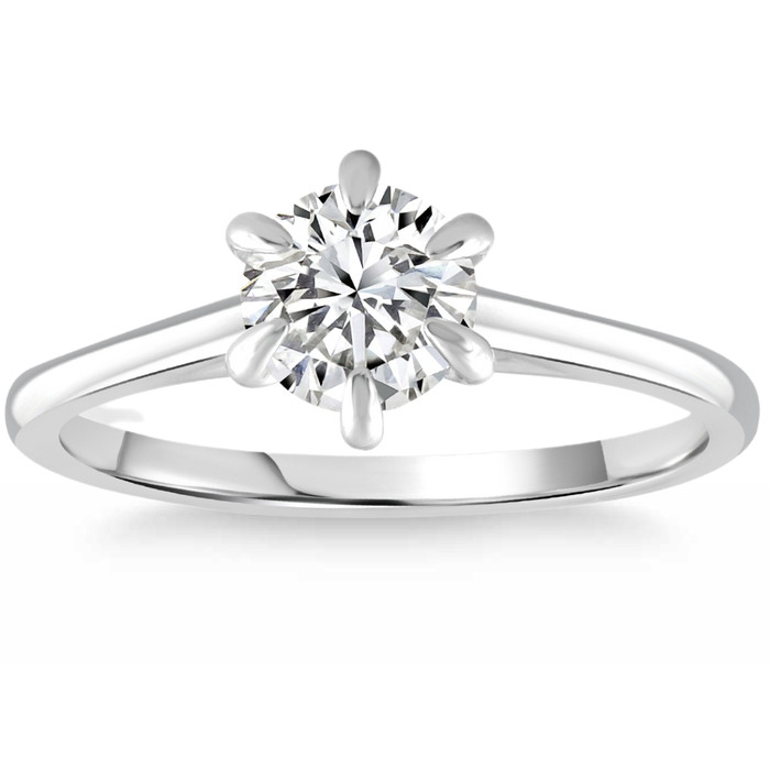 .90Ct Diamond Solitaire Engagement Ring 14k Gold Lab Grown 6-Prong