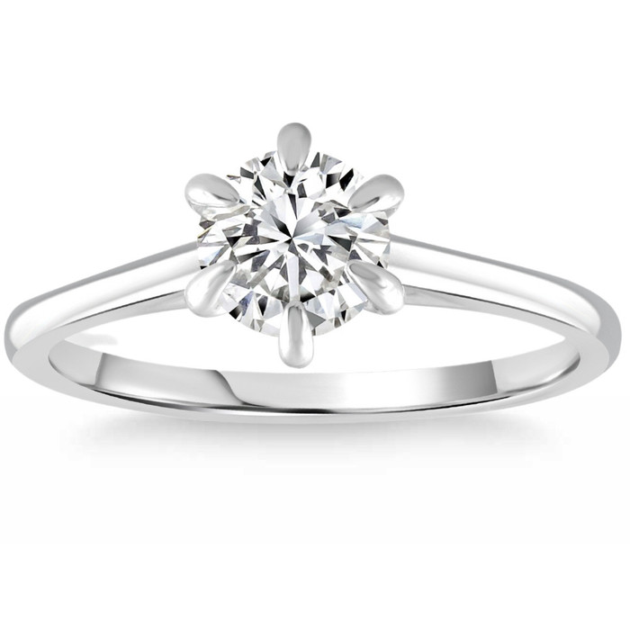 .90Ct Diamond Solitaire Engagement Ring 14k Gold Lab Grown 6-Prong .90Ct Diamond Solitaire Engagement Ring 14k Gold Lab Grown 6-Prong