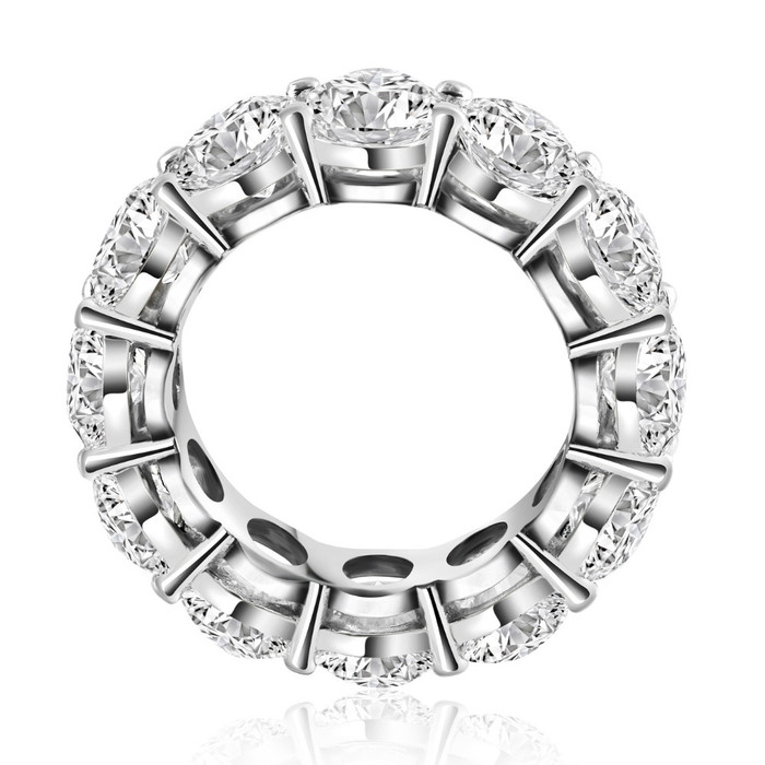 12 1/2Ct Oval Diamond Eternity Ring 14k Gold Lab Grown