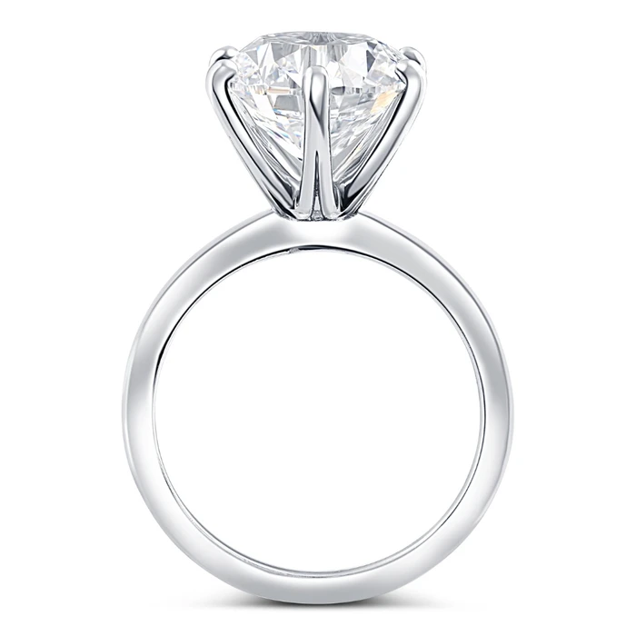Certified 6Ct Solitaire Diamond Engagement Ring 14k White Gold Lab Grown